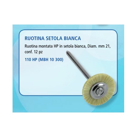 MBH 10 300 RUOTINA SETOLA BIANCA MM.21 HP 12PZ.